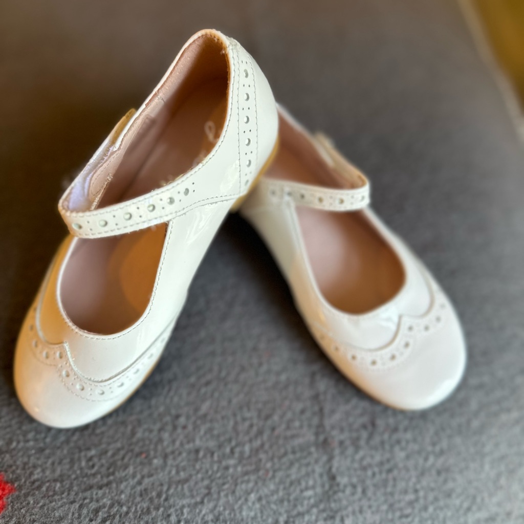 Brand New Jacardi White Mary Jane Shoes